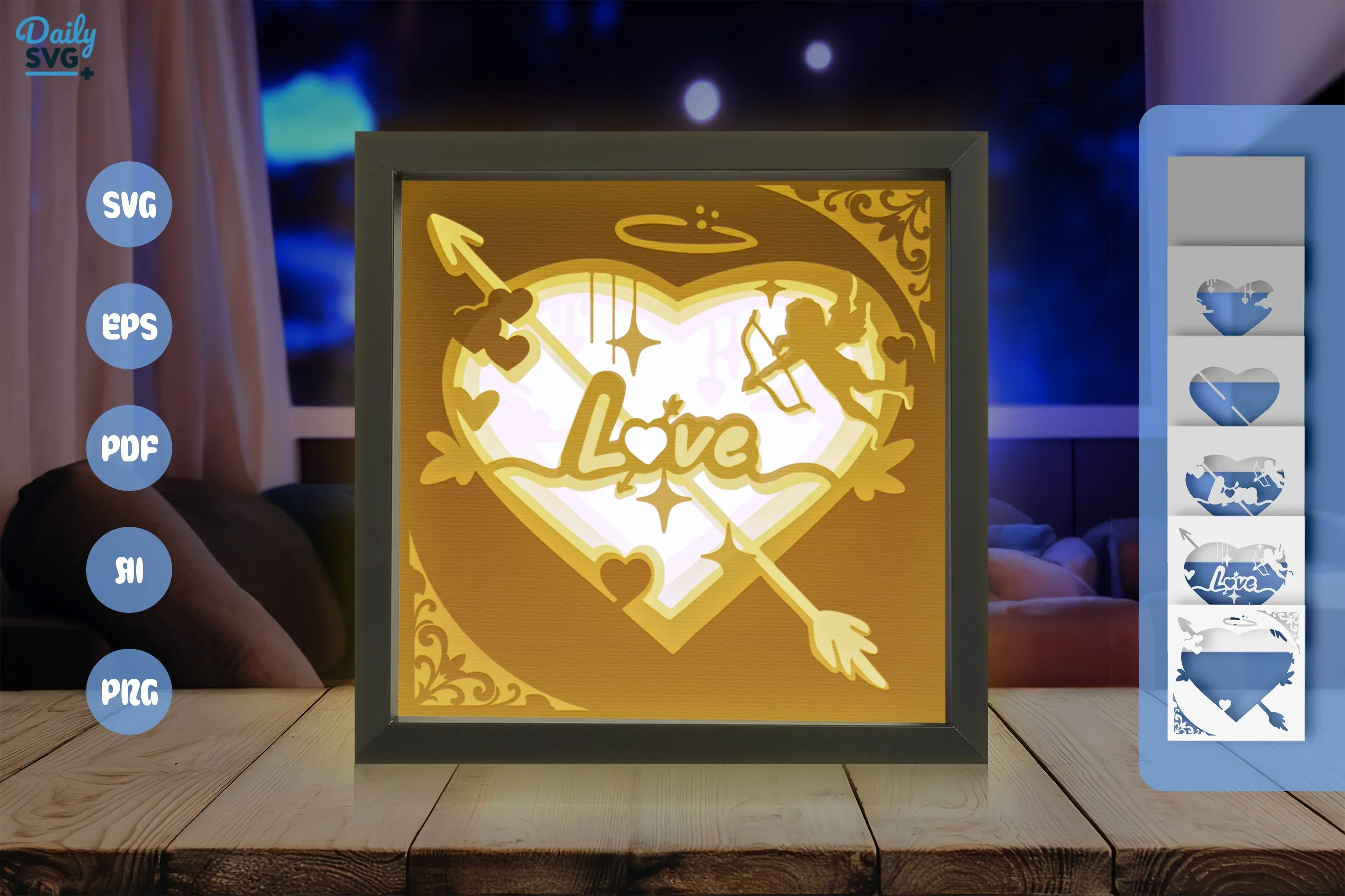 White Valentine Cupid Papercut SVG Bundle - Image 3