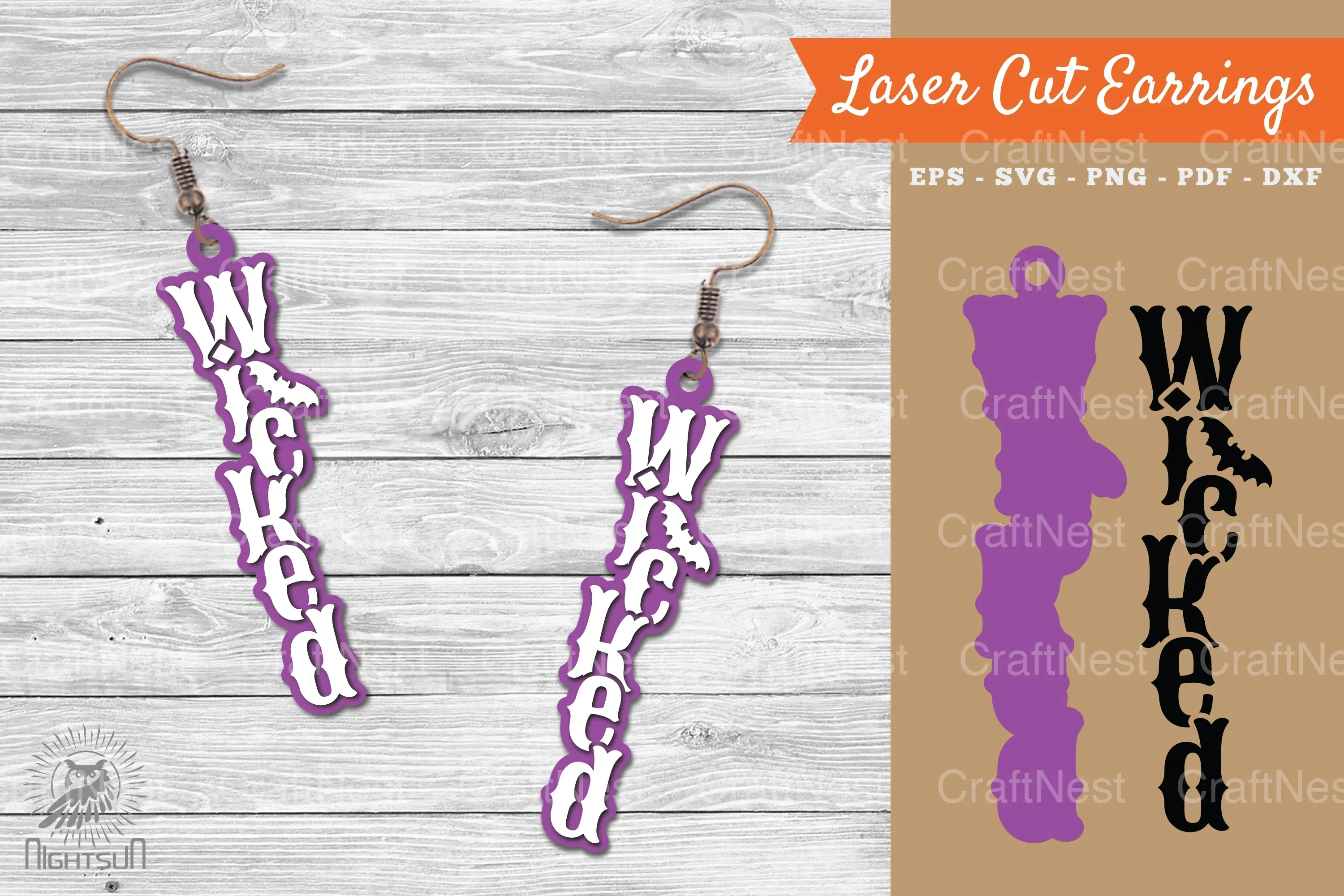 Wicked Laser Cut Earrings SVG Bundle