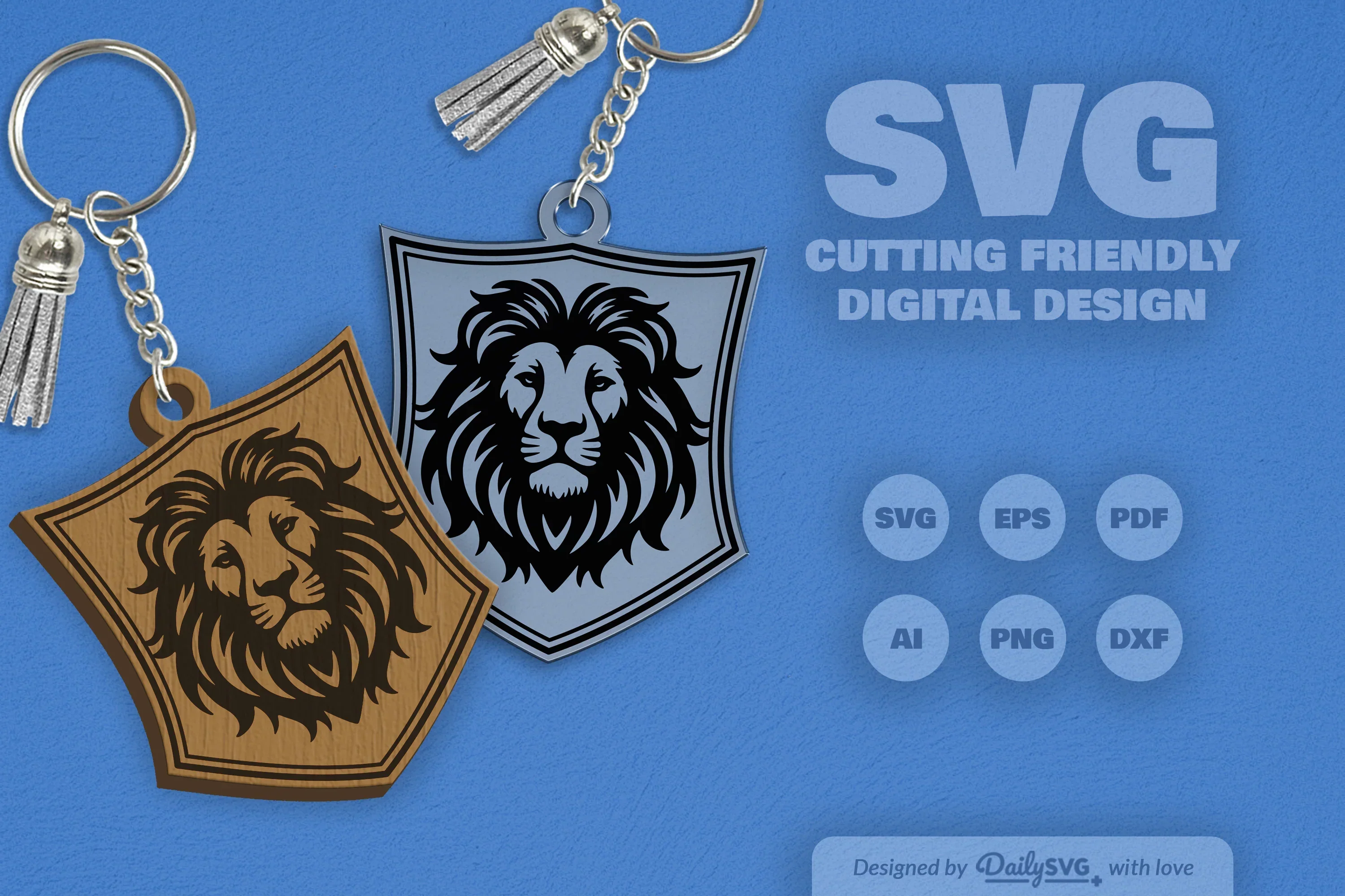 Wild Animal Keychain Laser Cut Clipart Daily SVG Bundles - Image 4