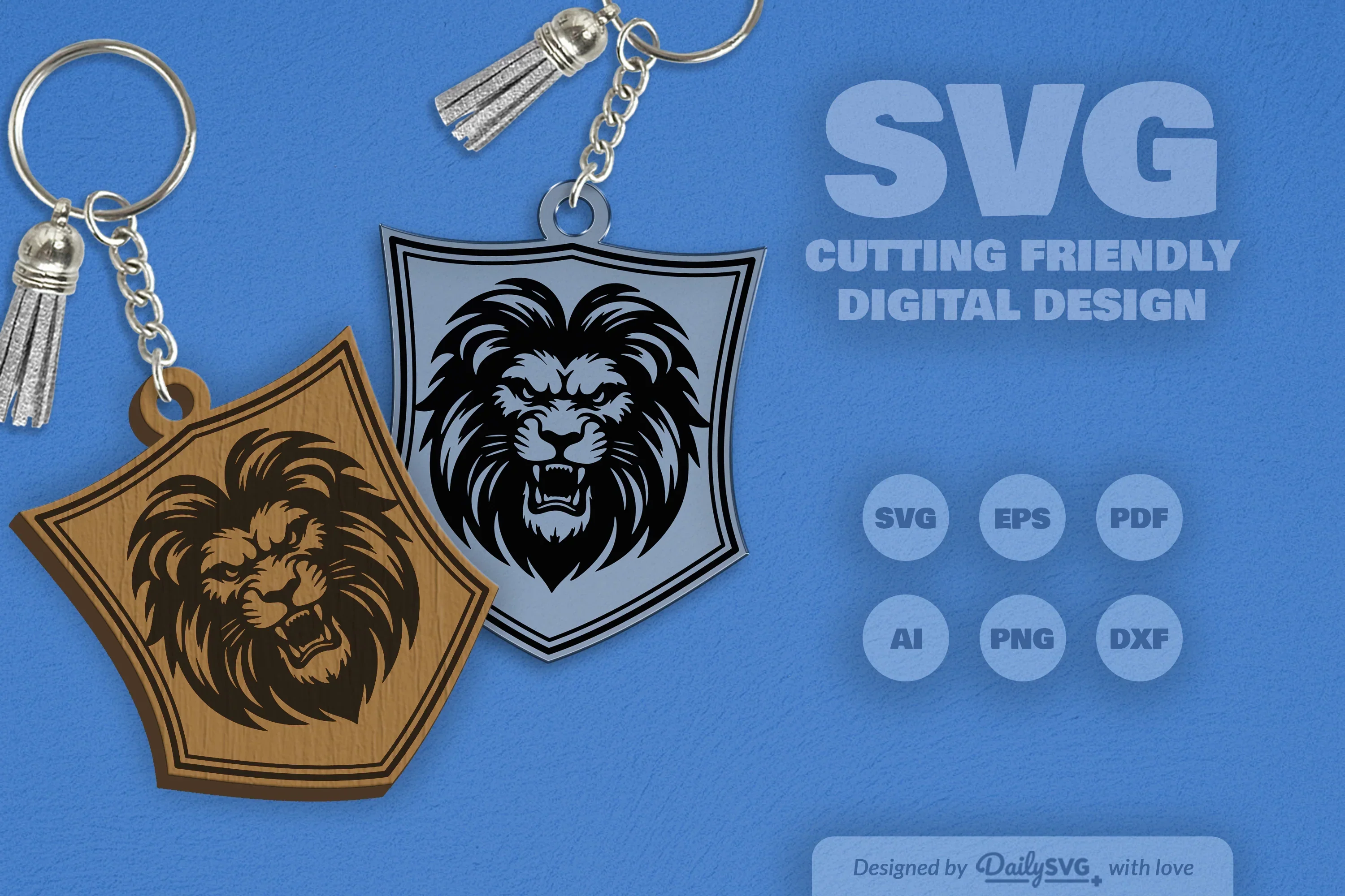Wild Animal Keychain Laser Cut Clipart Daily SVG Bundles - Image 5