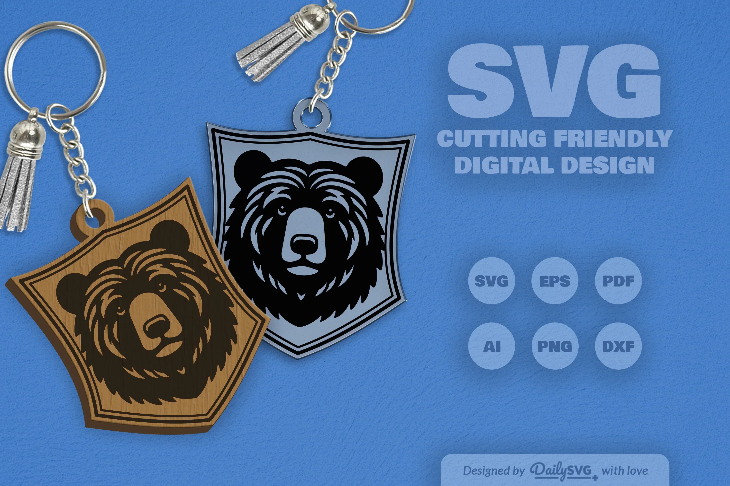 Wild Animal Keychain SVG Bundle - Image 2