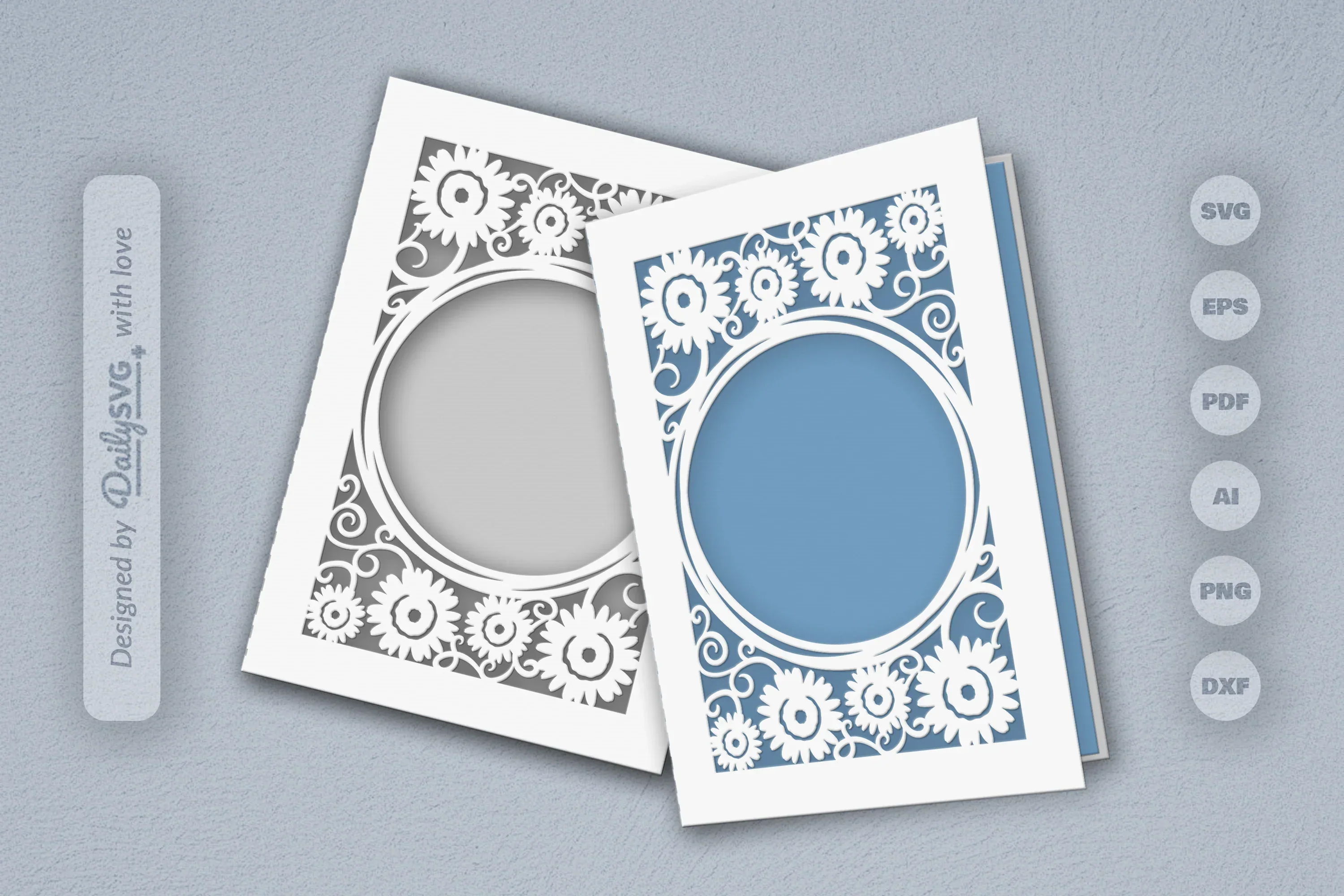 Wild Floral Cutaway Card Paper Cut SVG Bundle