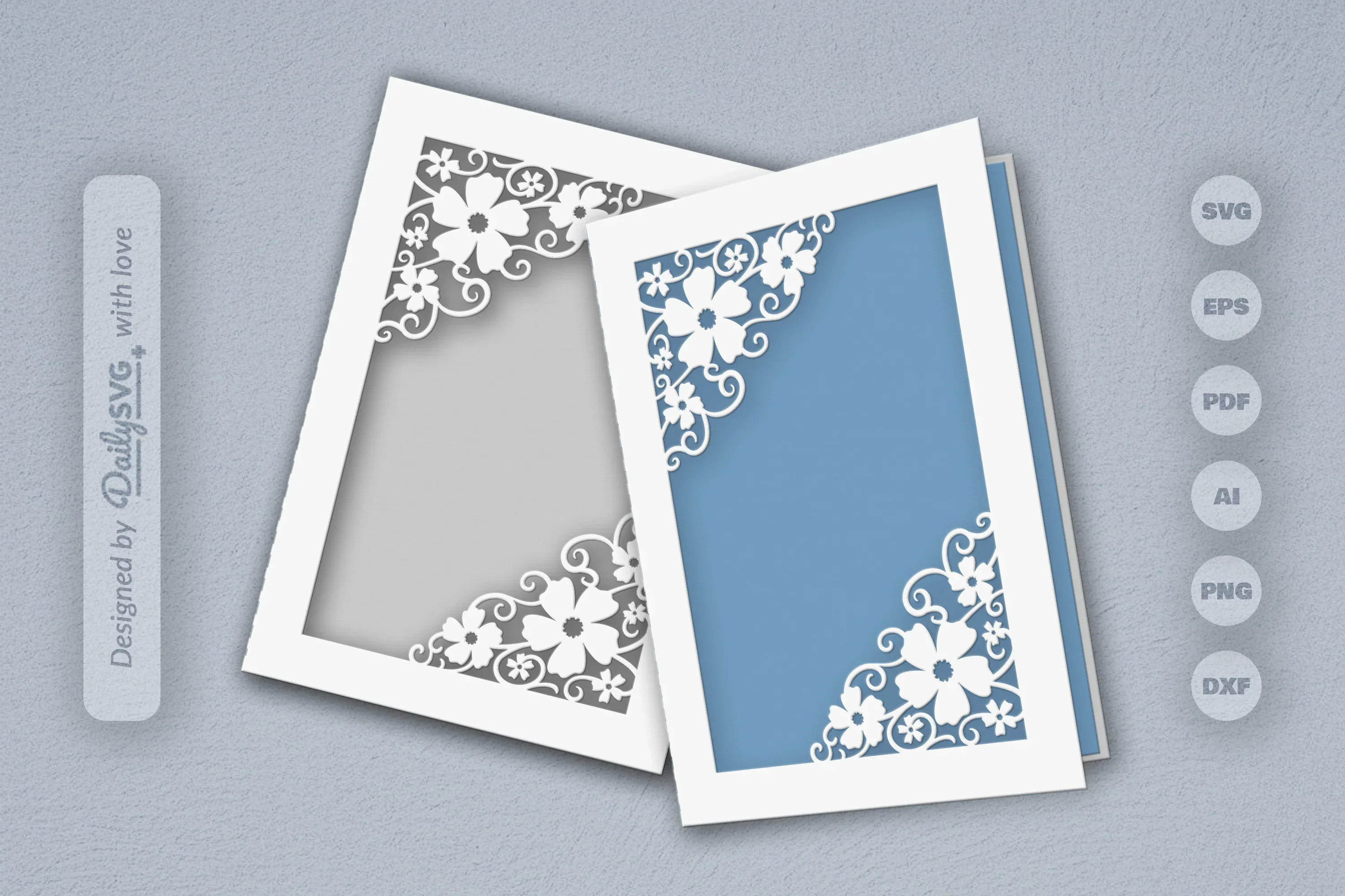 Wild Floral Cutaway Card Paper Cut SVG Bundle