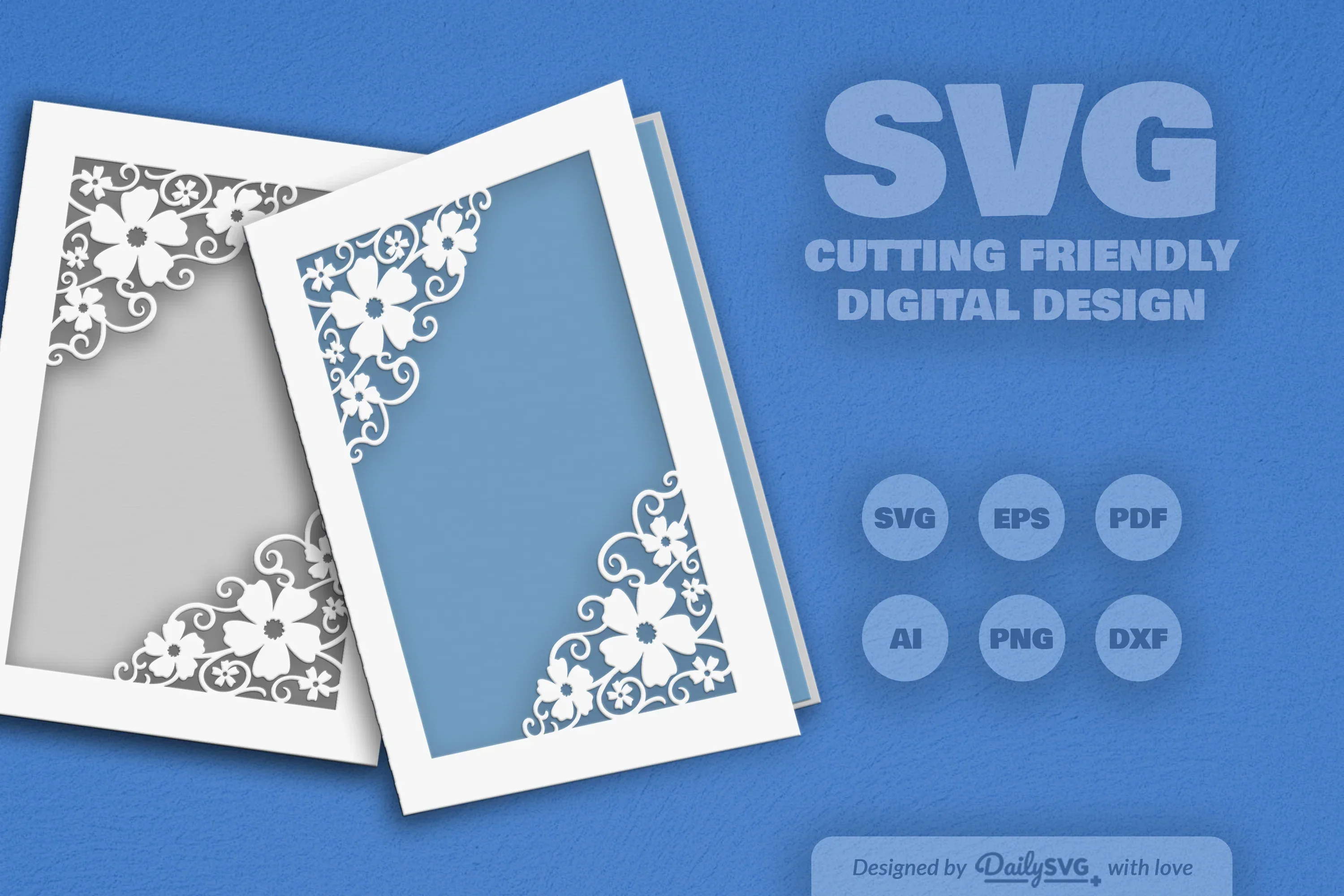 Wild Floral Cutaway Card Paper Cut SVG Bundle - Image 2