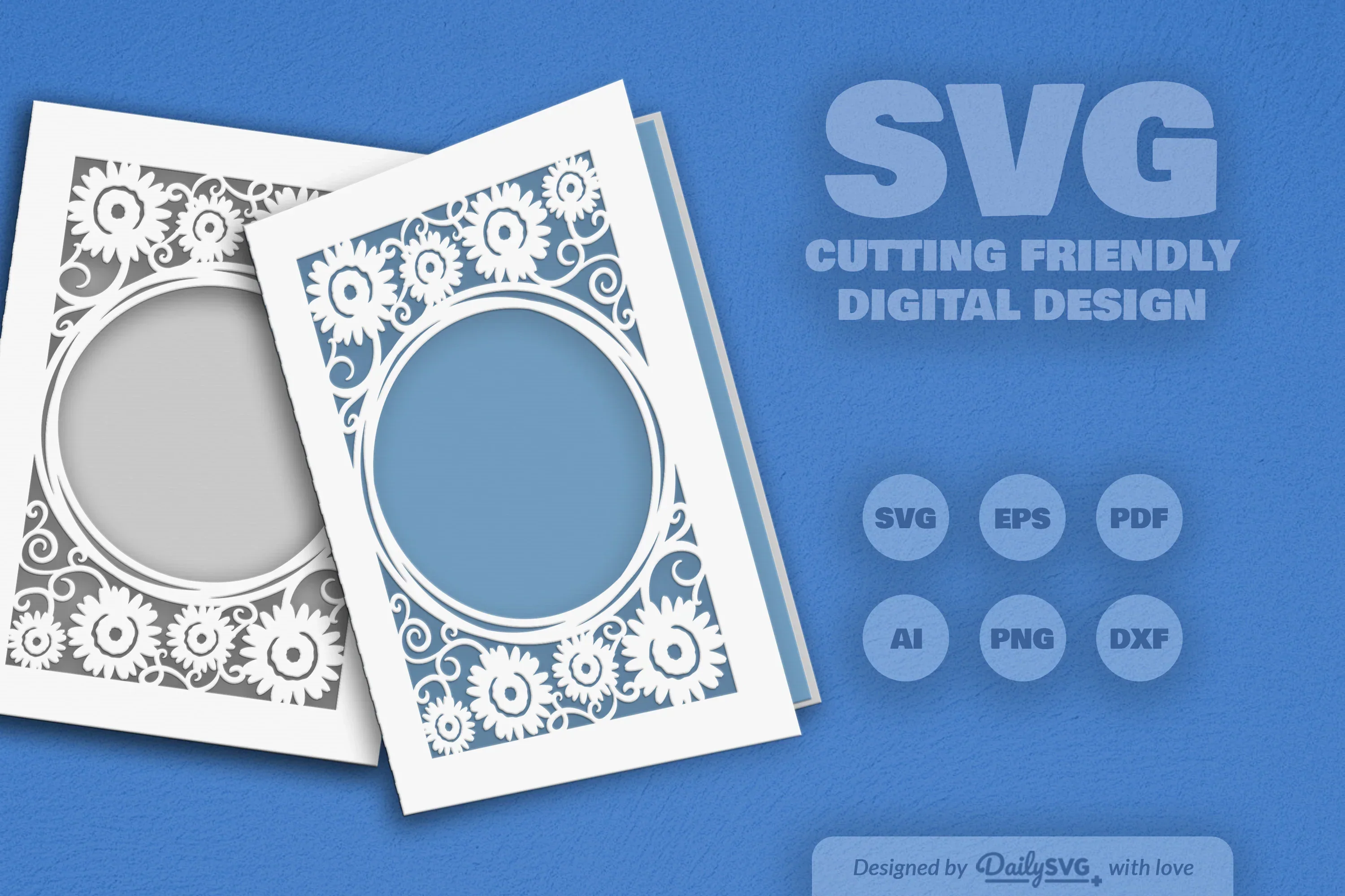Wild Floral Cutaway Card Paper Cut SVG Bundle - Image 2