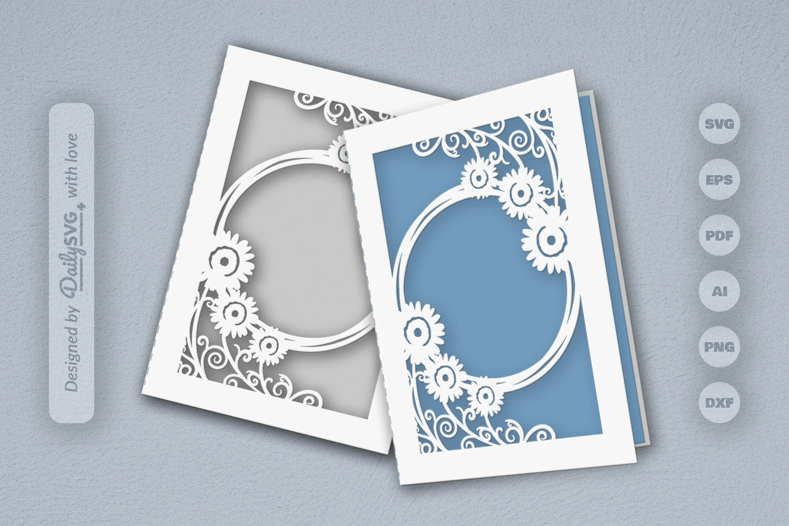 Wild Floral Cutaway Card Paper Cut SVG Bundle