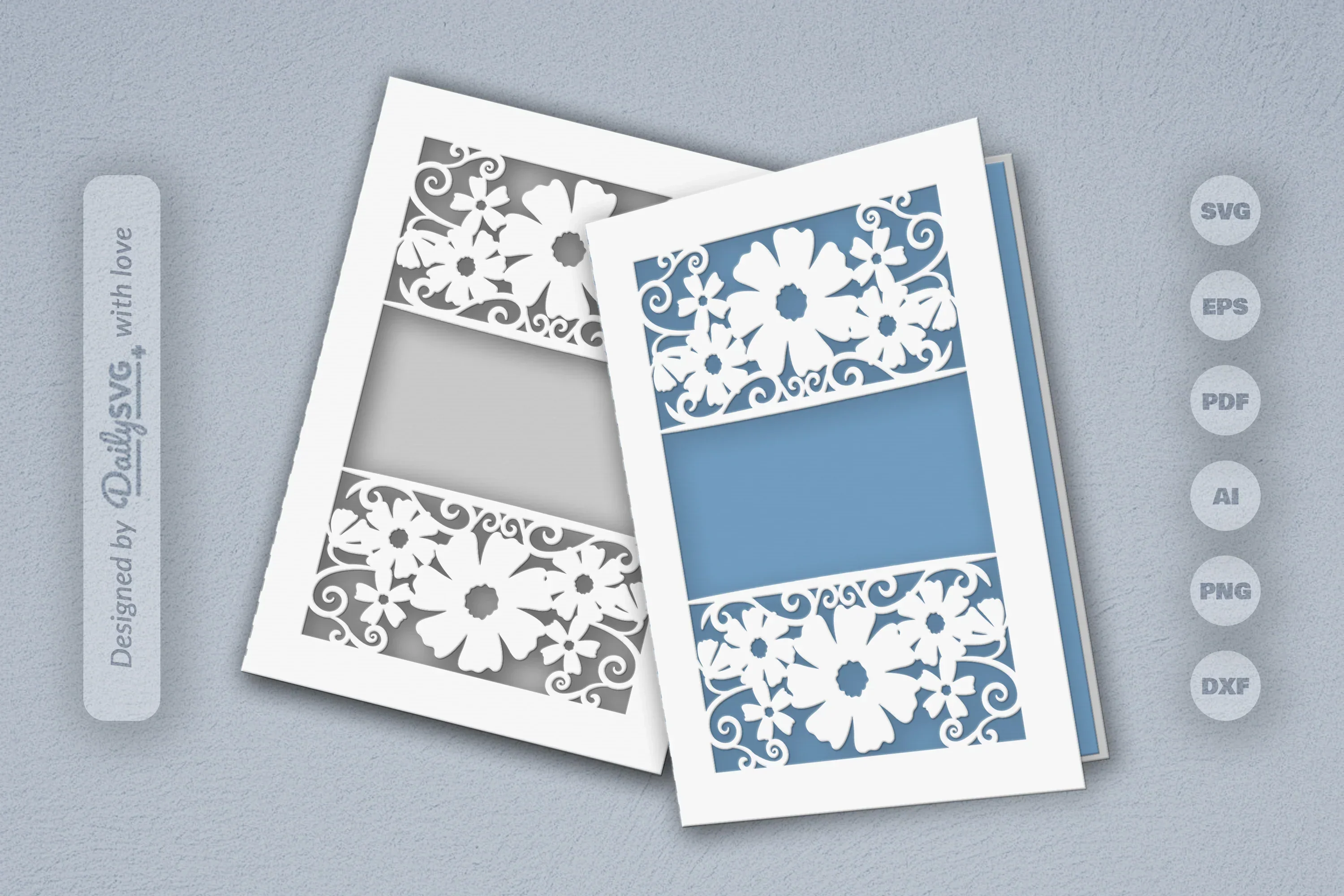 Wild Floral Cutaway Card Paper Cut SVG Bundle