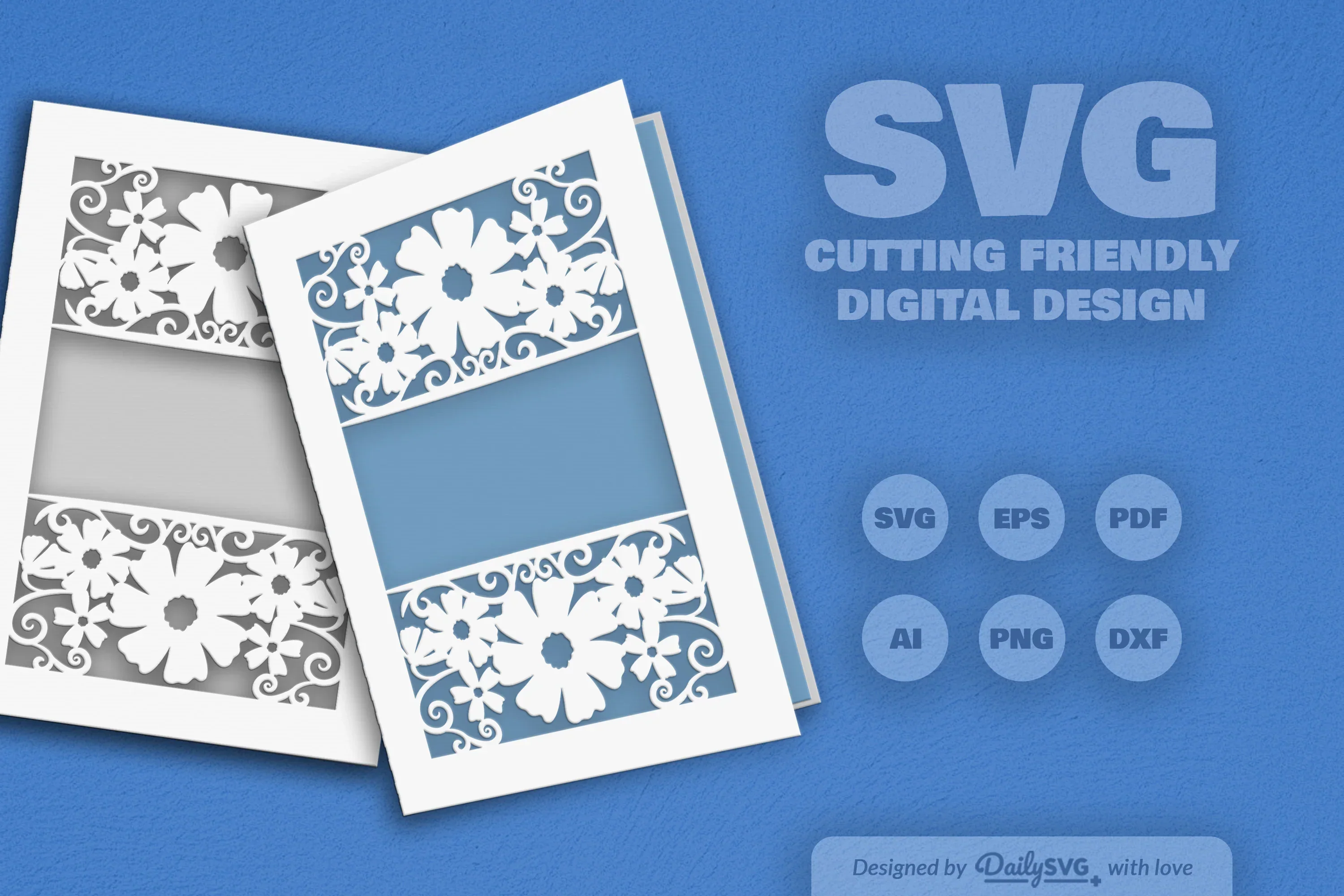 Wild Floral Cutaway Card Paper Cut SVG Bundle - Image 2