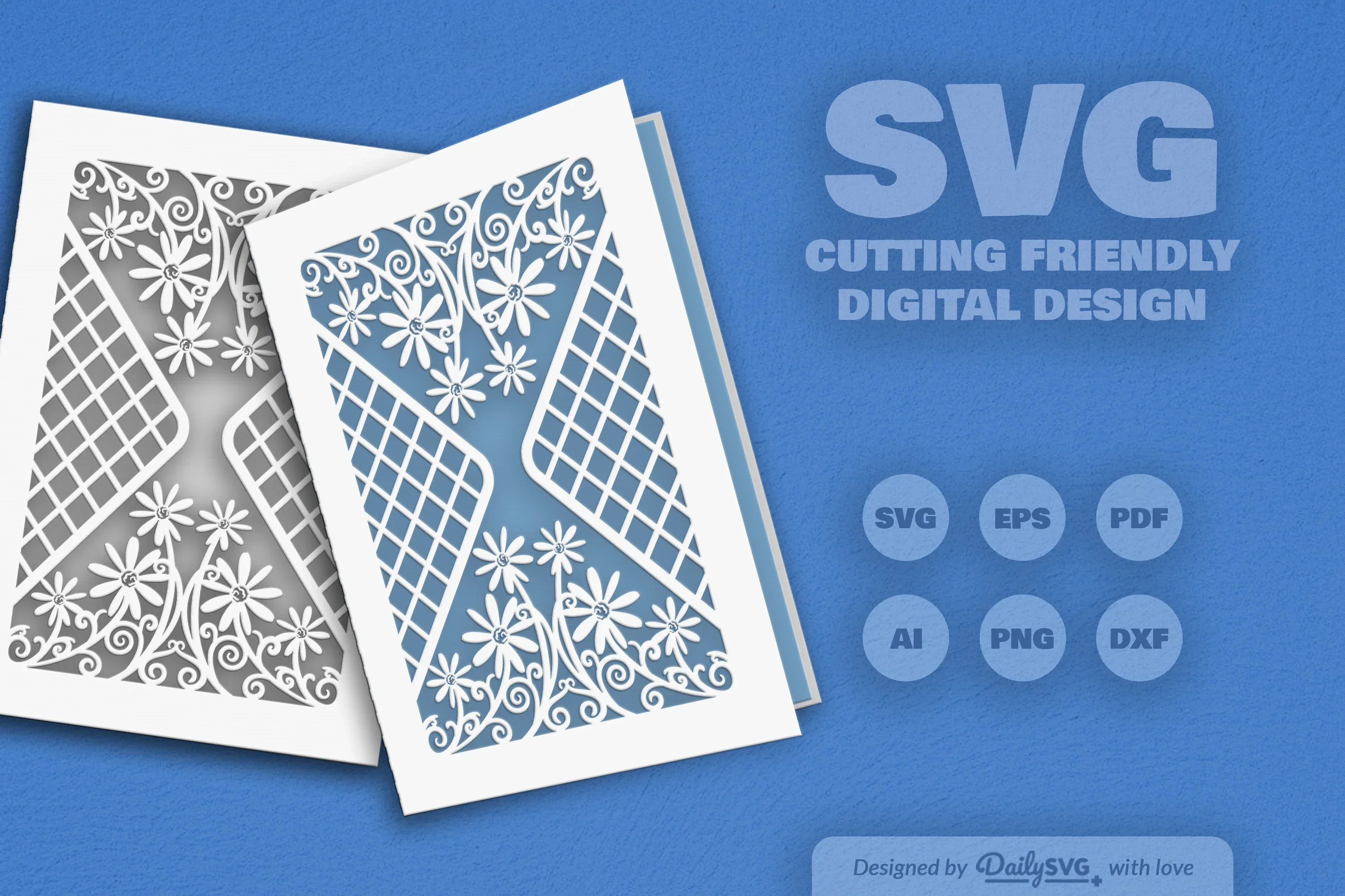 Wild Floral Cutaway Card Paper Cut SVG Bundle - Image 2