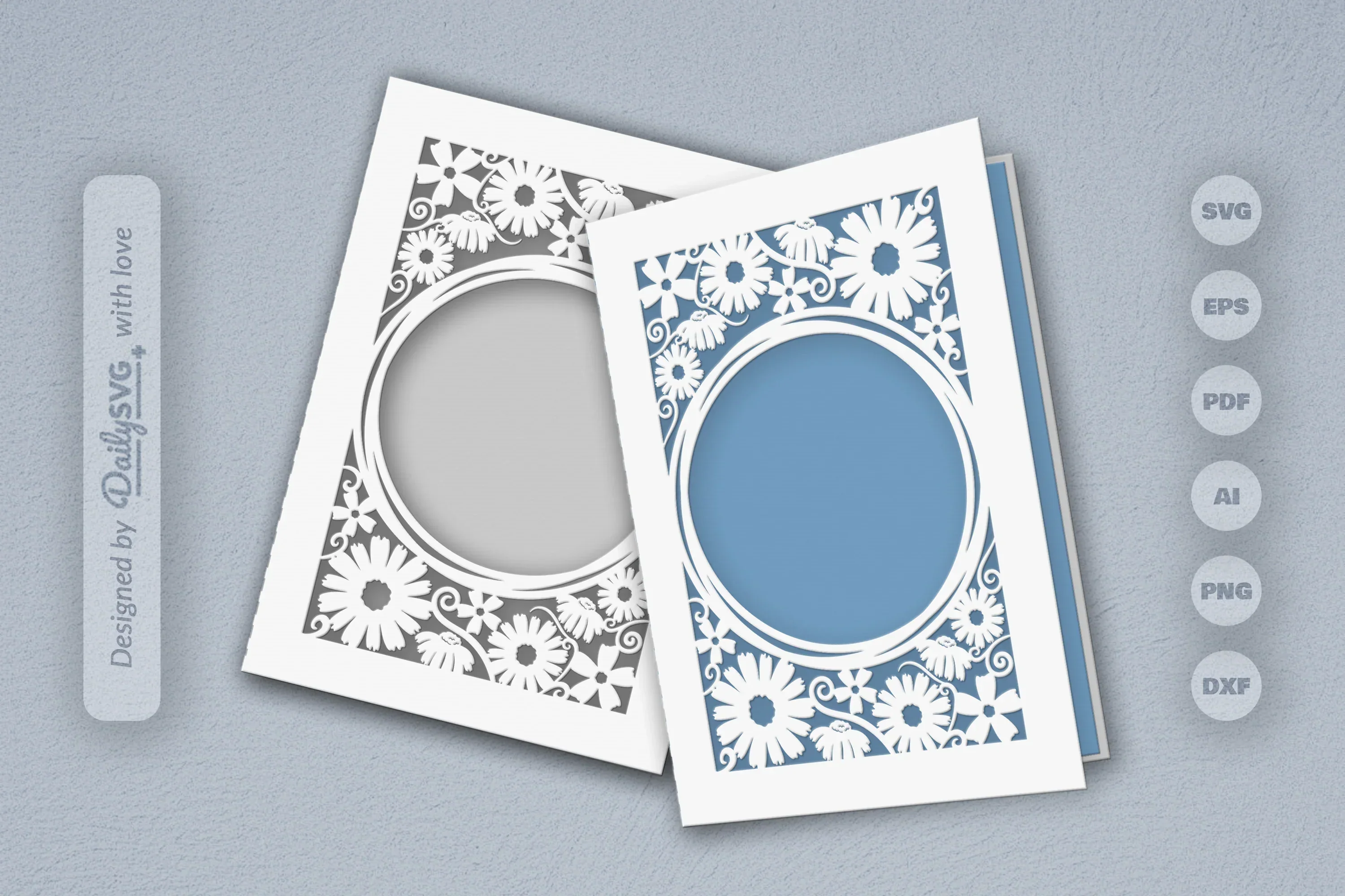 Wild Floral Cutaway Card Paper Cut SVG Bundle