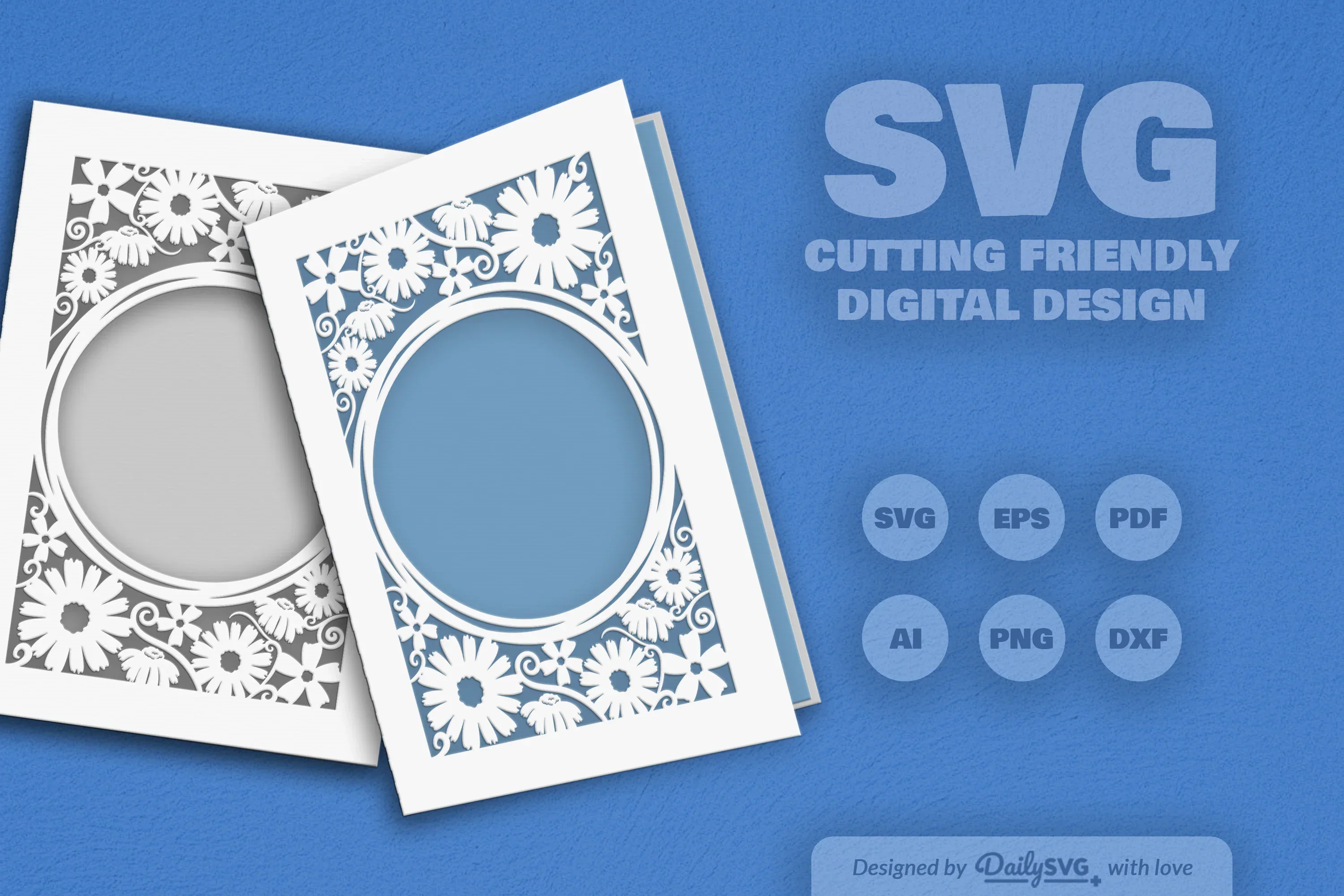 Wild Floral Cutaway Card Paper Cut SVG Bundle - Image 2