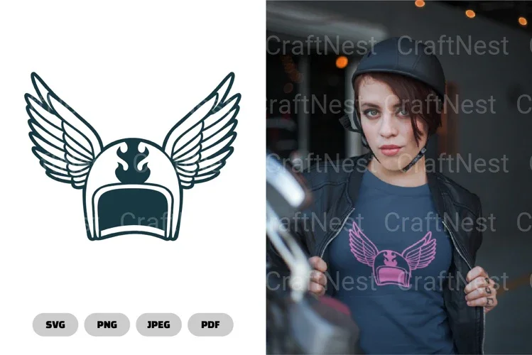 Winged Racer Helmet SVG Bundle