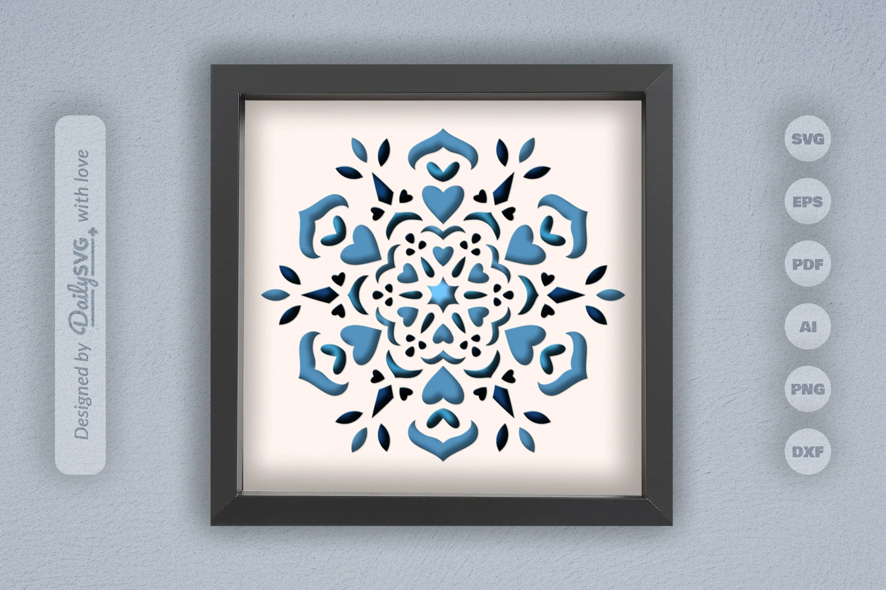 Winter Love Mandala Papercut SVG Bundle