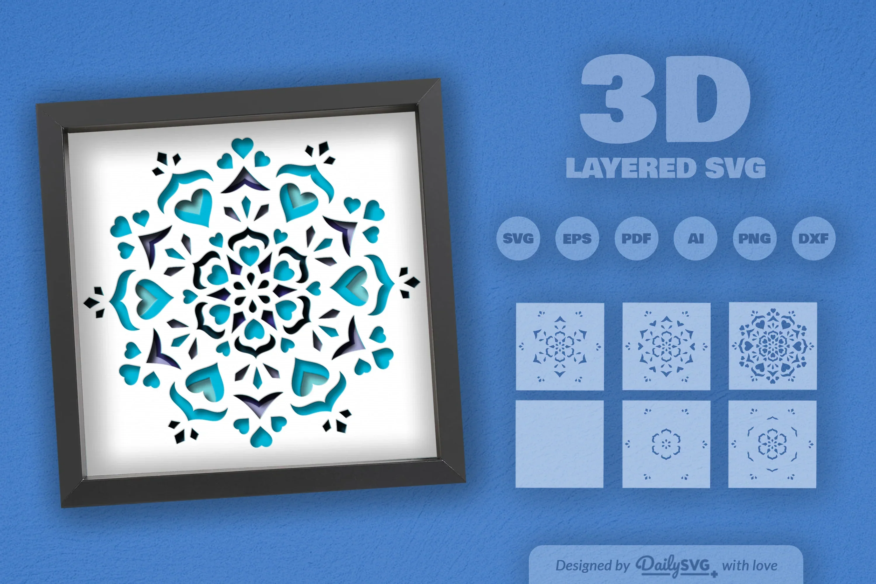 Winter Snow Mandala Papercut SVG Bundle - Image 2