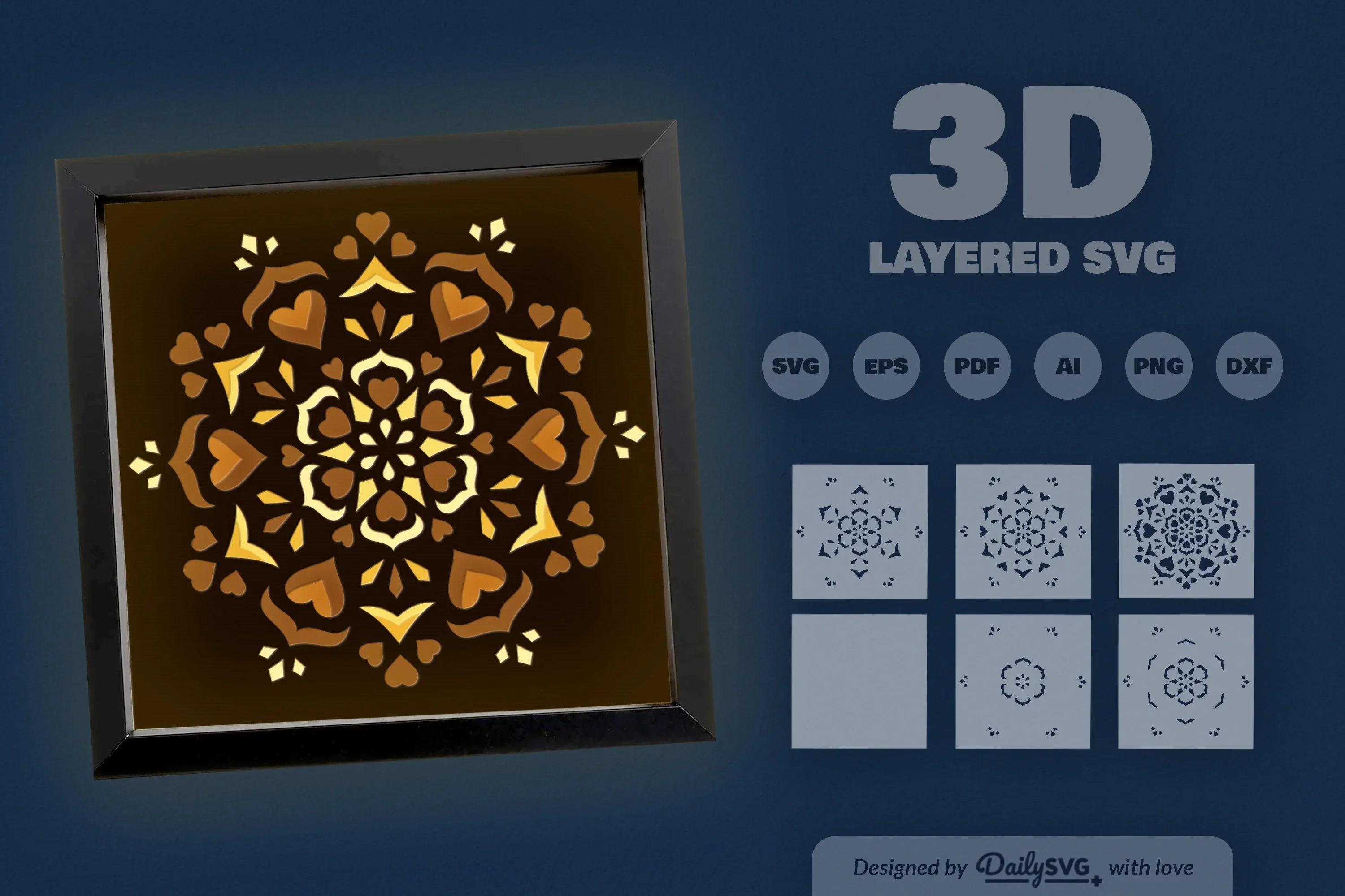 Winter Snow Mandala Papercut SVG Bundle - Image 3