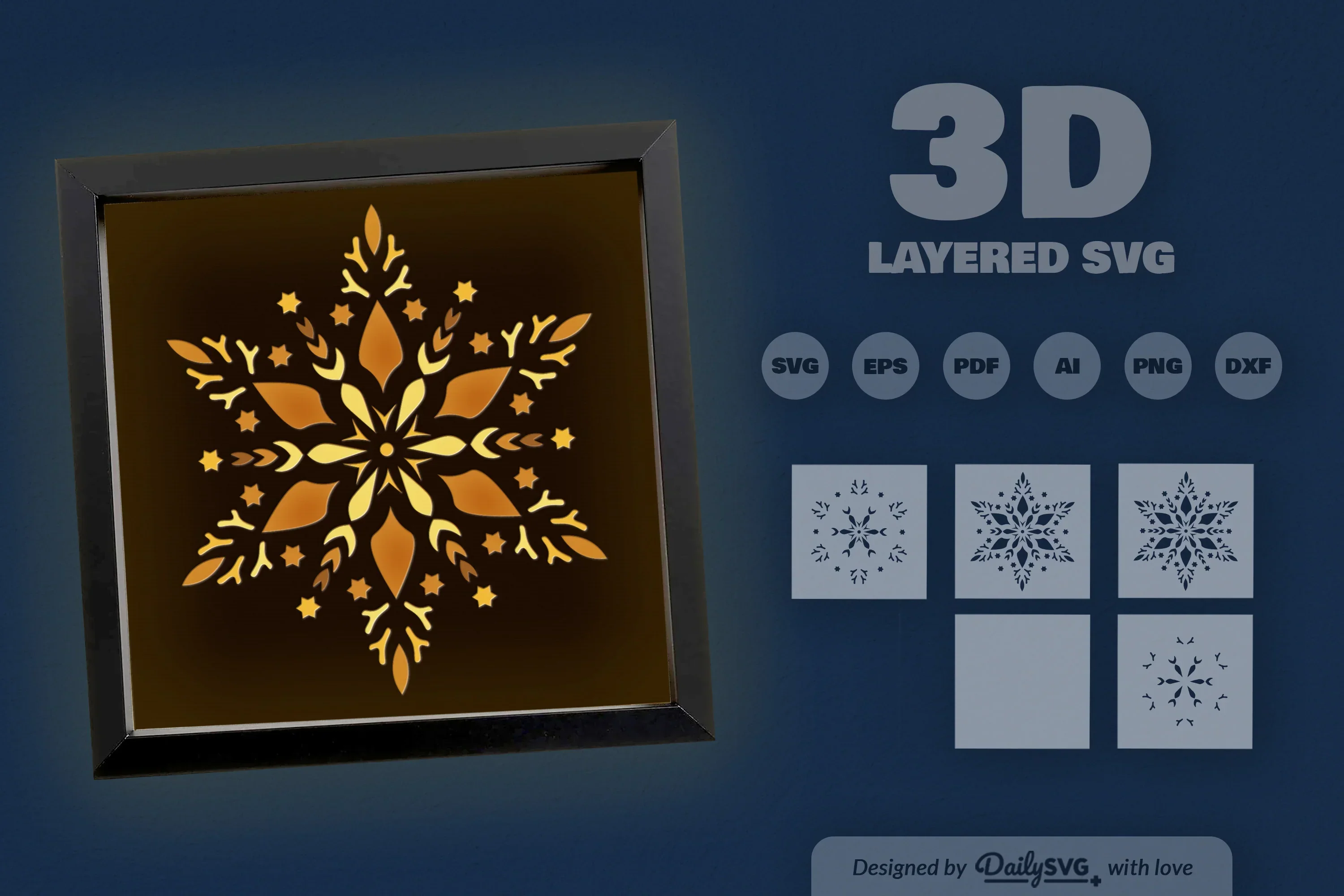 Winter Snowflake Papercut SVG Bundle - Image 3