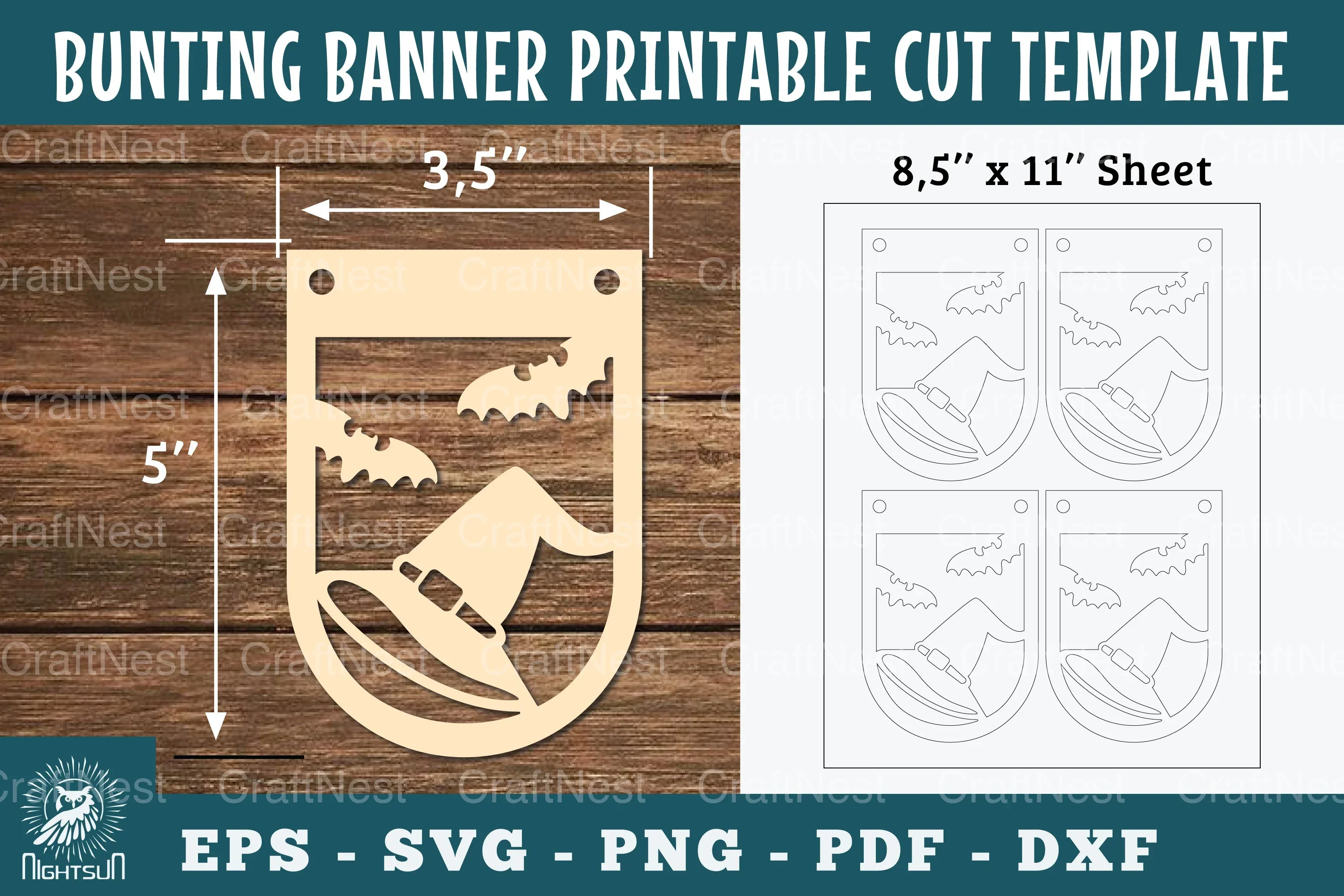 Witch Hat Bunting Banner Printable Clipart Bundle
