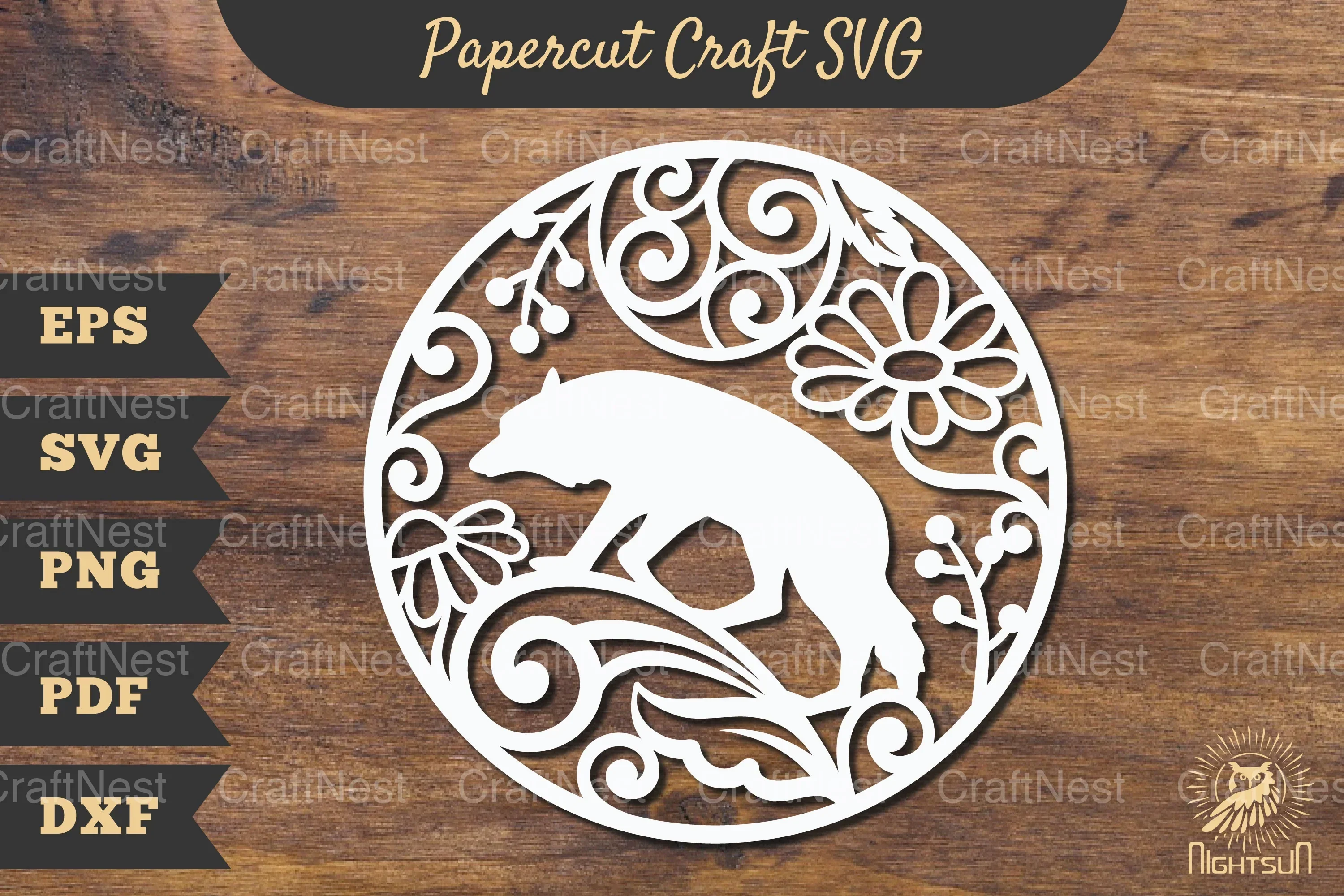 Wolf Papercut Craft SVG Bundle