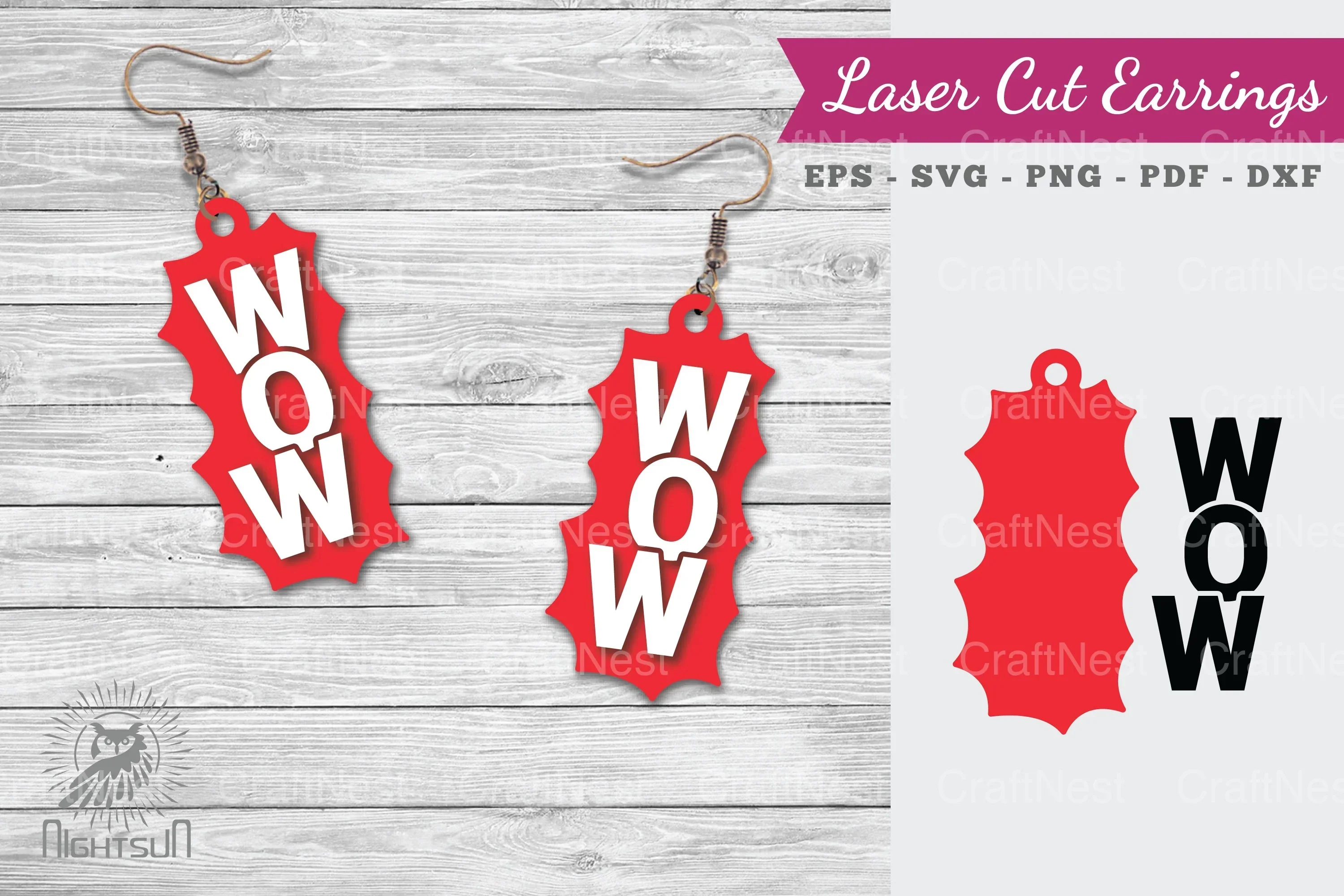 Wow Laser Cut Earrings Design Bundle