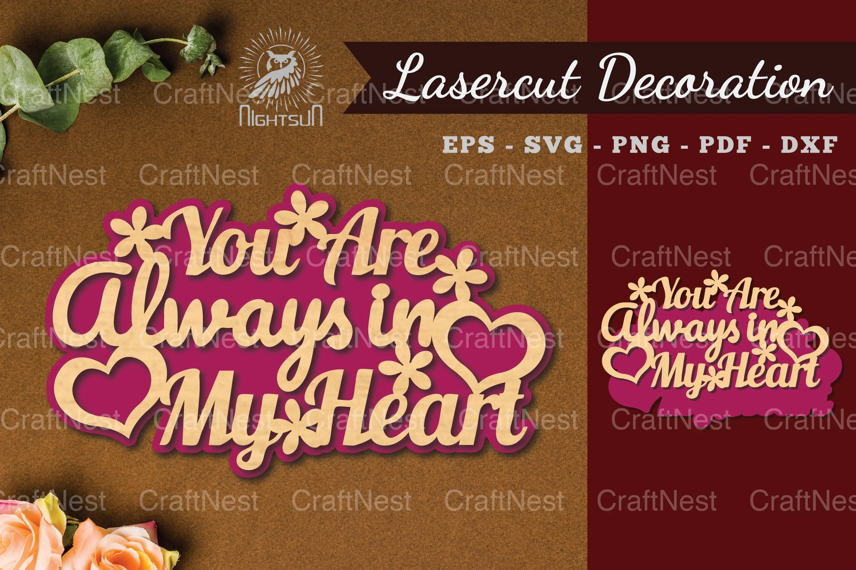 You Are Always In My Heart Laser Cut Decoration Bundle