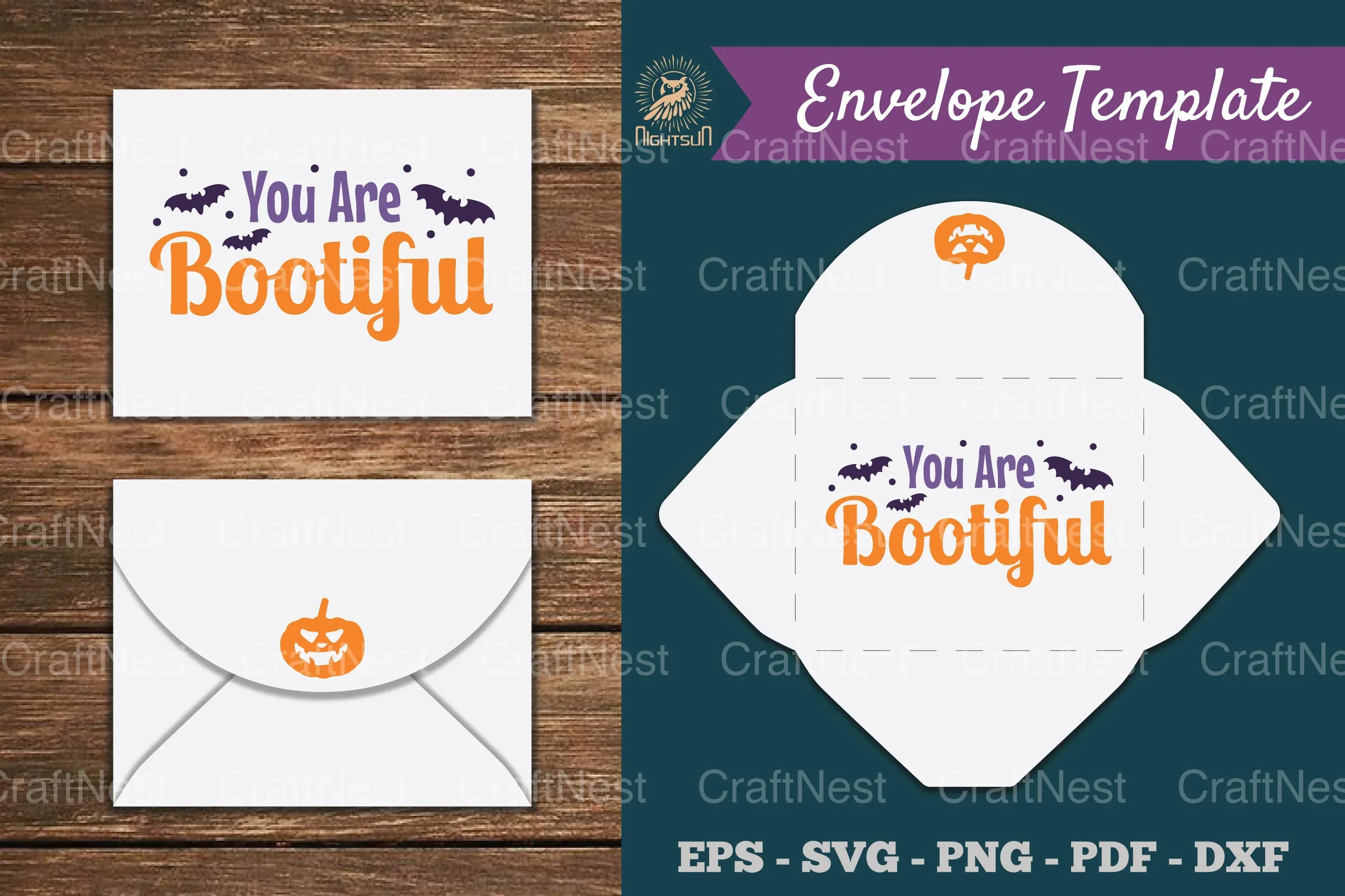 You Are Bootiful Envelope Template SVG Bundle