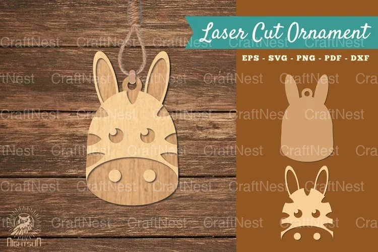 Zebra Laser Cut Ornament SVG Bundle